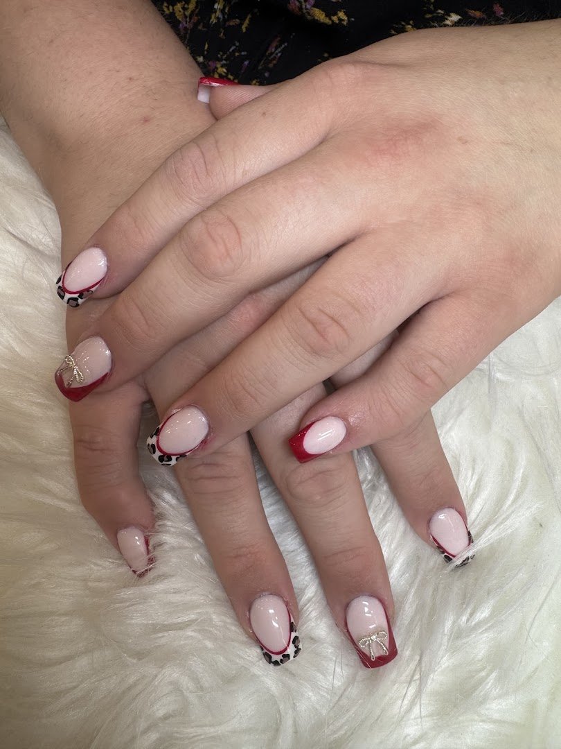 Display of gel, acrylic, and dipping nail services.